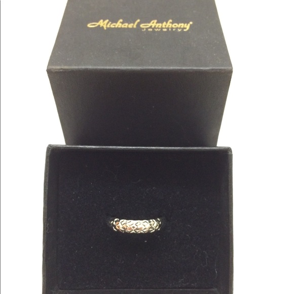 MICHAEL ANTHONY 14k White Gold 4mm Ring Size 6 NEW - Picture 5 of 5